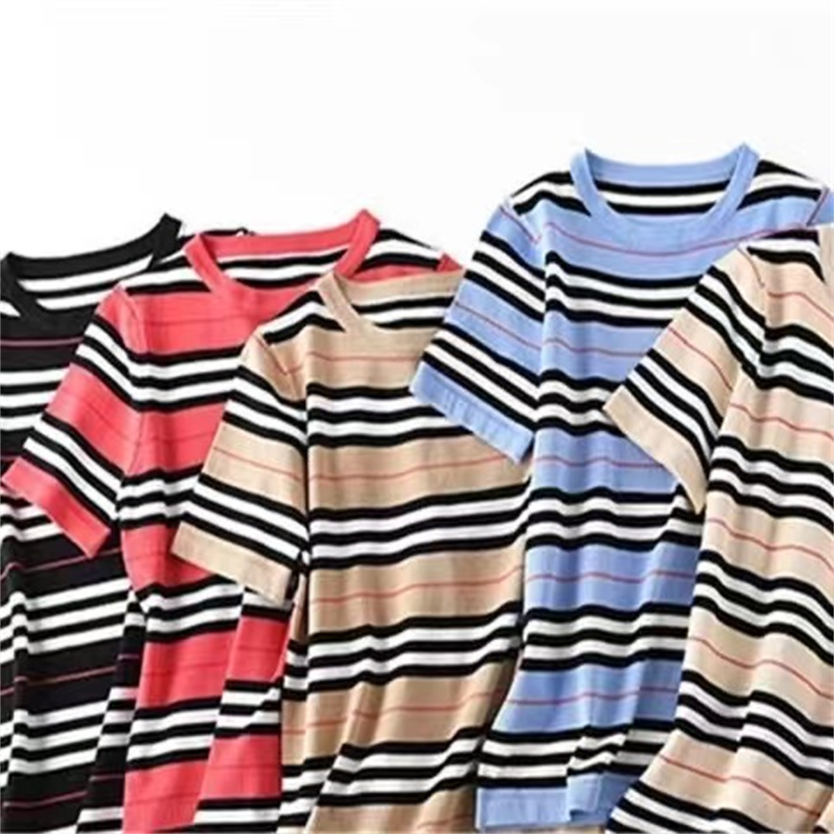 Knitting Shirts Sweater Women's Round neck striped Long Sleeve Women High Jacquard Cardigan knitting Sweaters Coats Pullovers