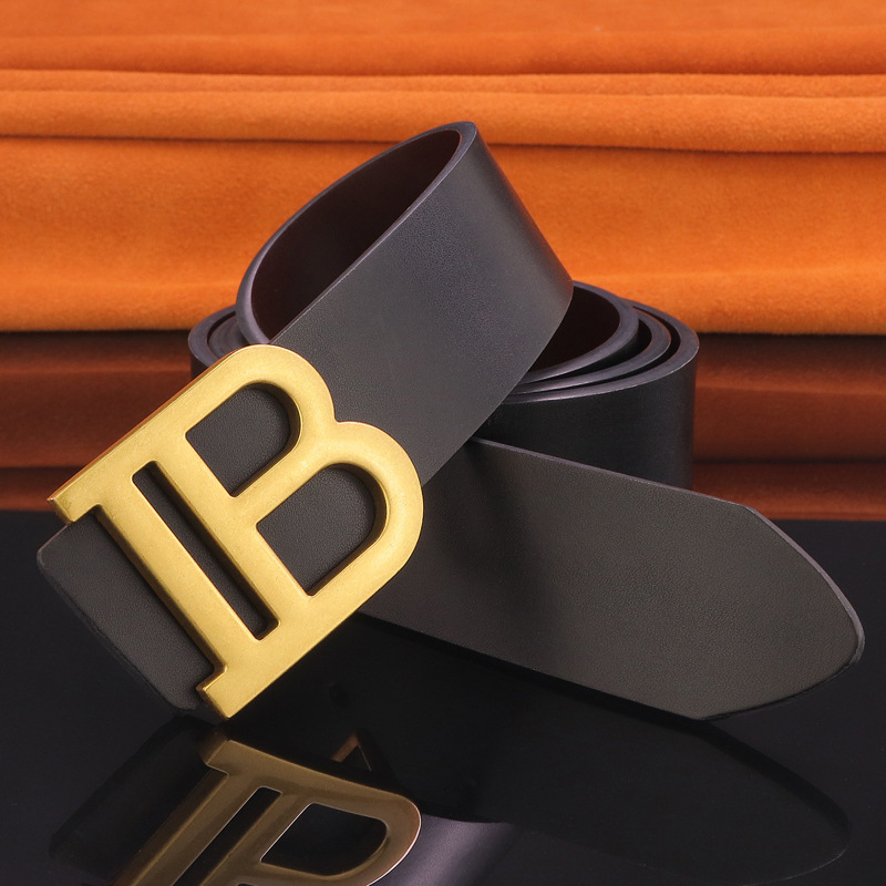 Belts Leather Men's Belt Smooth Buckle Luxury Fashion Belt Leisure Youth B Letter High Quality Trouser Designer Black Belt 230214