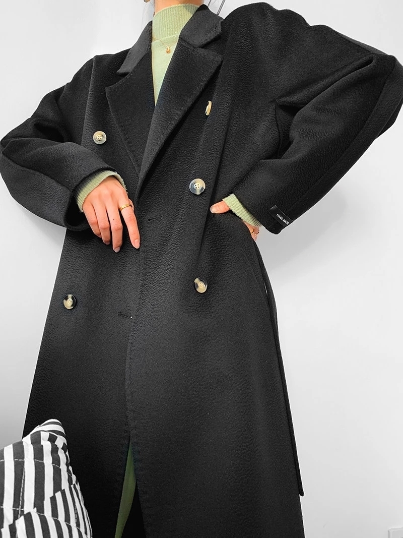 Elegant Womens Cashmere Coat Stylish Midlength Wool Jacket For Autumn & Winter Fashion