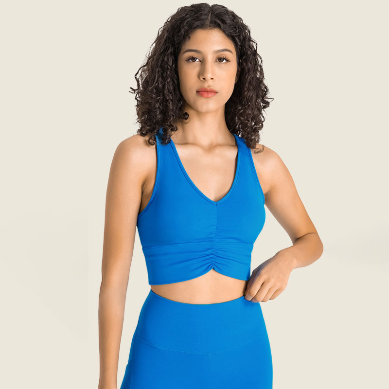 ET003 Lycra Antibacterial V Neck Bra Yoga Tops Nude Sense Tank Top PA66 Yarn Pleated Sports Bra Underwear Women Vest with Removable Cups, Black
ET003 Lycra Antibacterial V Neck Bra Yoga Tops Nude Sense Tank Top PA66 Yarn Pleated Sports Bra Underwear Women Vest with Removable Cups, Black