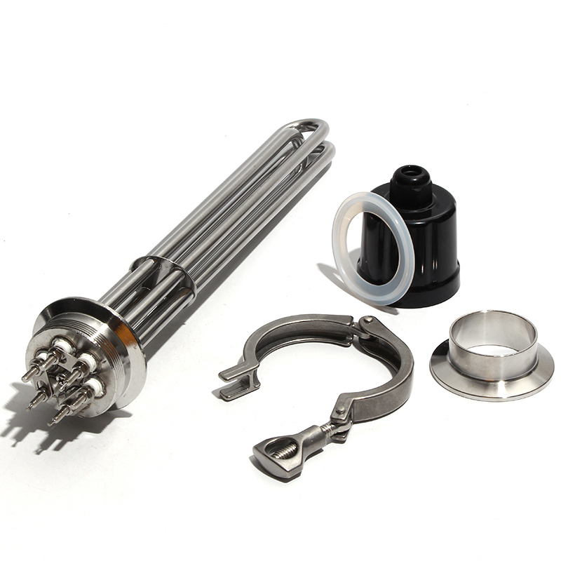 2"Tri-Clamp(OD63) Electric Immersion Water Heater Heating Element 304SS 3/6/9/12KW 220/380V Spare Parts for Homebrew/Water/Oil with Clamp Ground Screw and Adapter
2"Tri-Clamp(OD63) Electric Immersion Water Heater Heating Element 304SS 3/6/9/12KW 220/380V Spare Parts for Homebrew/Water/Oil with Clamp Ground Screw and Adapter