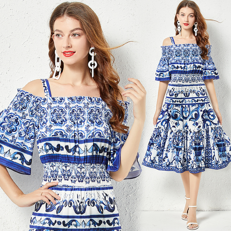 2023 Retro Print Women Designer Dress Summer Off Shoulder Sleeve Club Dinner Loose Big Swing Dresses Fine Elegant Robe Ladies Suspender Strap Slim A-Line Party Frocks
2023 Retro Print Women Designer Dress Summer Off Shoulder Sleeve Club Dinner Loose Big Swing Dresses Fine Elegant Robe Ladies Suspender Strap Slim A-Line Party Frocks