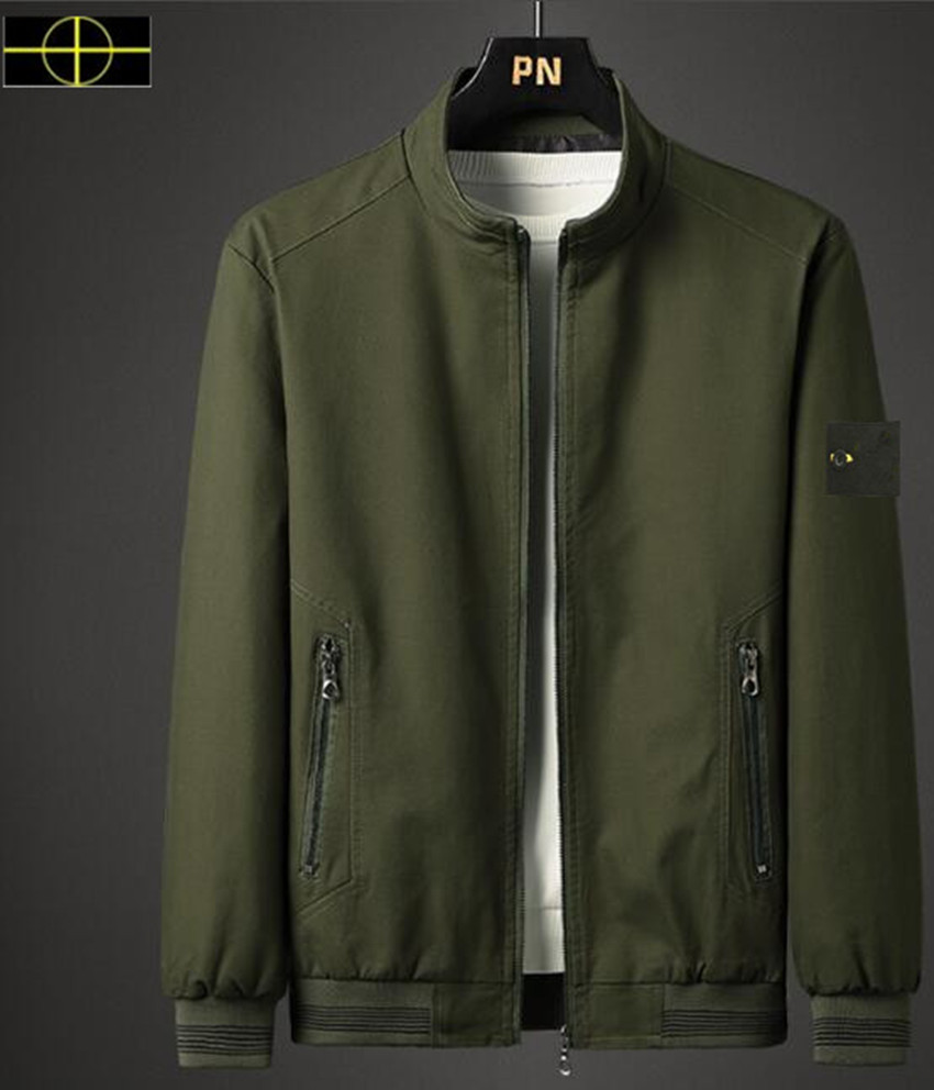 stone jacket islands cargo jumper Designer Men's Trench Coat with Zippered Detail - Casual Sporty Style for Spring and Autumn