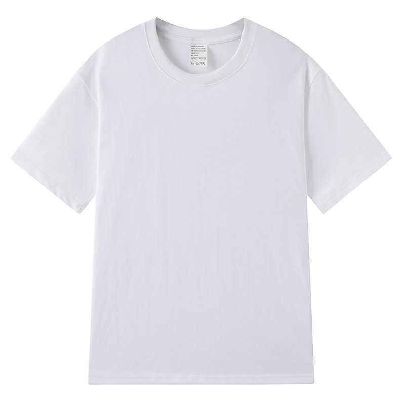 Men DIY pure cotton solid color loose bottomed shirt white men's T-shirt fashion half sleeve high quality short sleeve L T-shirt V