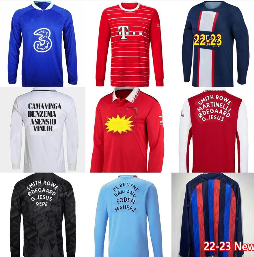 2022 2023 HAALAND soccer jerseys long sleeves G.JESUS MARTINELLI SAKA maillots Benzema ibrahimovic mahrez FODEN camesitas lewandoski Ziyech PEDRI football shirt, Manunt home long sleeve
2022 2023 HAALAND soccer jerseys long sleeves G.JESUS MARTINELLI SAKA maillots Benzema ibrahimovic mahrez FODEN camesitas lewandoski Ziyech PEDRI football shirt, Manunt home long sleeve