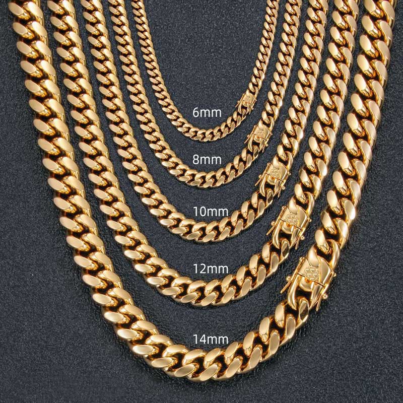 Real 316L Stainless Steel Cuban Link Chain Necklace Bracelet Hip Hop High Polished 18K Gold Plated Cast Jewelry Sets Choker Chains Men Women Unisex Punk Rapper Chains, Original steel 6mm
Real 316L Stainless Steel Cuban Link Chain Necklace Bracelet Hip Hop High Polished 18K Gold Plated Cast Jewelry Sets Choker Chains Men Women Unisex Punk Rapper Chains, Original steel 6mm