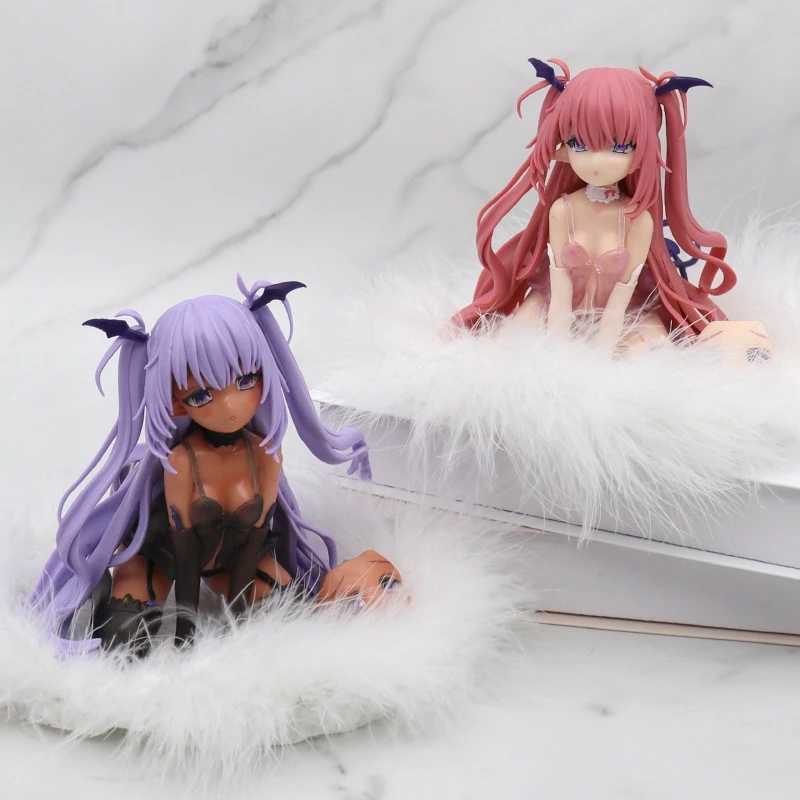 Anime Manga 13CM Anime Action Figure Two-dimensional girl Sexy Swimsuit LuLu Seated Face Swap Model PVC Collection Toys Static Doll With BoxJ230215