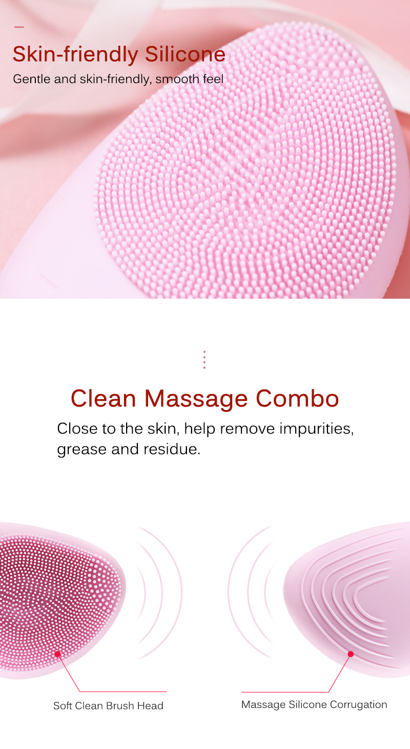 Cleaning Tools USB Charge Electric Facial Brush Silicone Sonic Face Cleaner Deep Pore Skin Massager Facial Cleansing mini brush