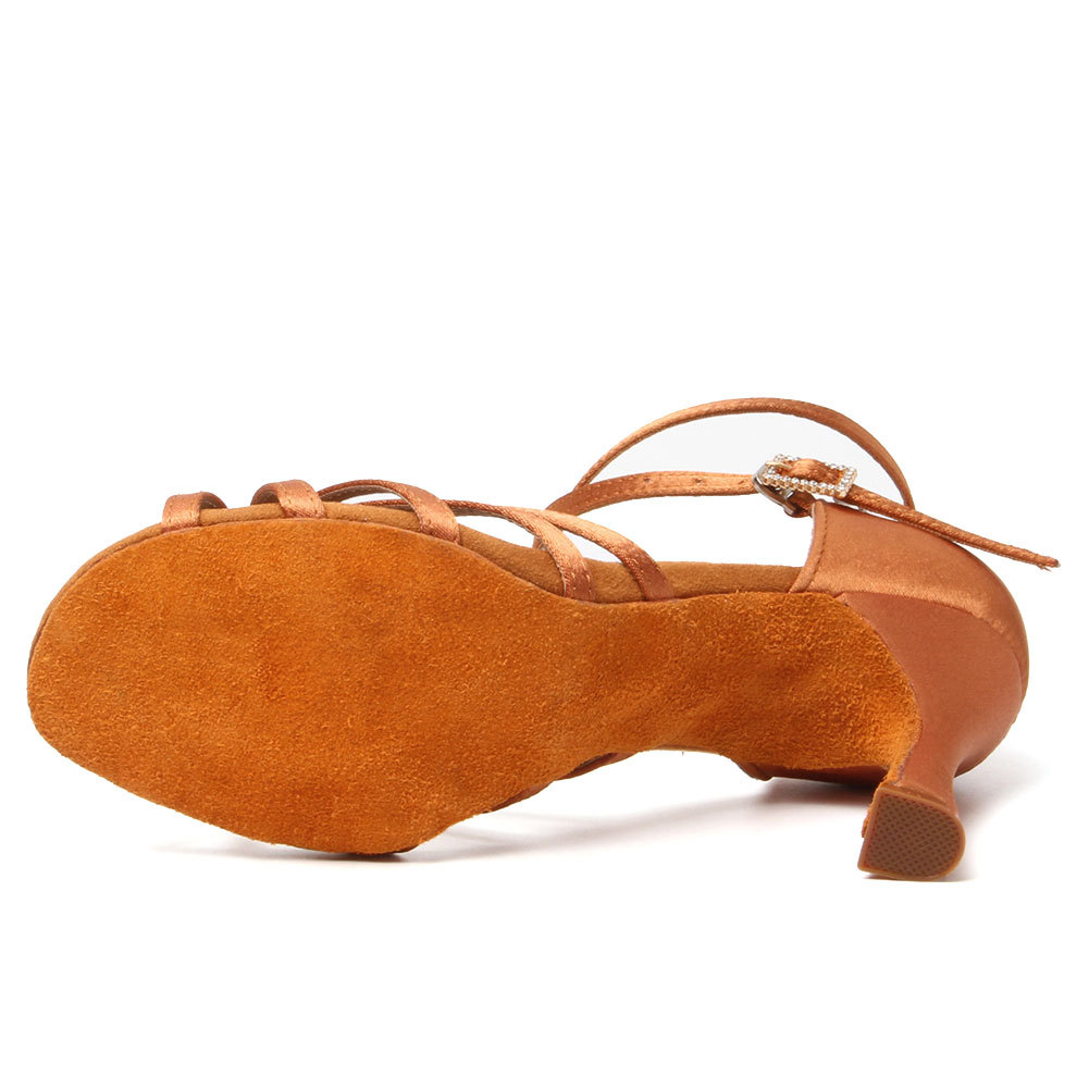 Ballroom Professional Latin Dance Shoes for Women/Girls Tango&Salsa High Heeled Indoor Dancing Satin/PU
