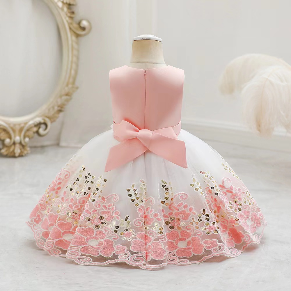 Flower Girl Dresses For Weddings Cute Lovely Girl's Pageant Dresses Sequins Crystal Ruffles A Line Tulle baby birthday gowns modern holy communio