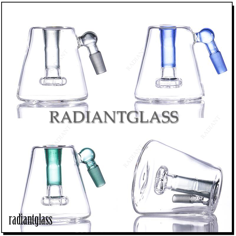 4.5 Inch Black Glass Bong Hookahs Ash Catchers 14mm Thick Bubbler Ash Catcher 45 Degree Ashcatcher Water Pipes