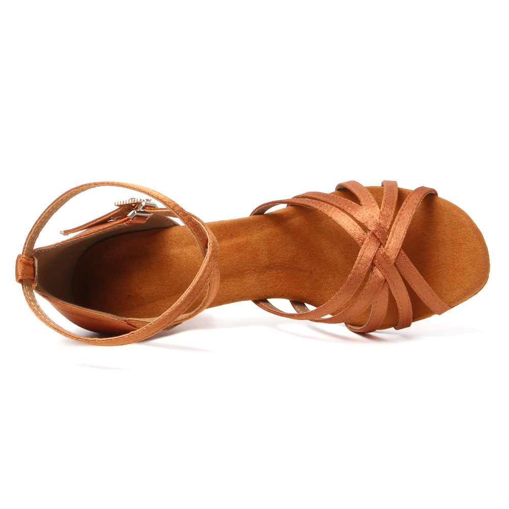 Ballroom Professional Latin Dance Shoes for Women/Girls Tango&Salsa High Heeled Indoor Dancing Satin/PU