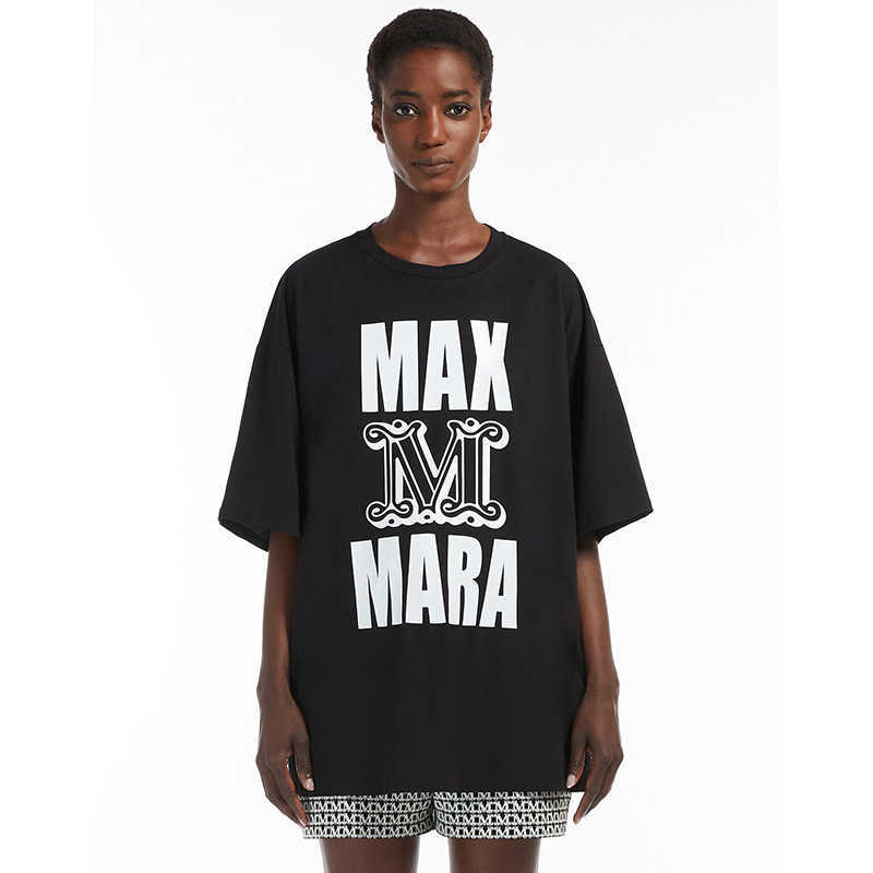 23ss Max Mara Women Designer T shirt Classic Large Letter Printing High-grade Double-sided Cloth Beach Tees Loose Short-sleeved, Black2
23ss Max Mara Women Designer T shirt Classic Large Letter Printing High-grade Double-sided Cloth Beach Tees Loose Short-sleeved, Black2