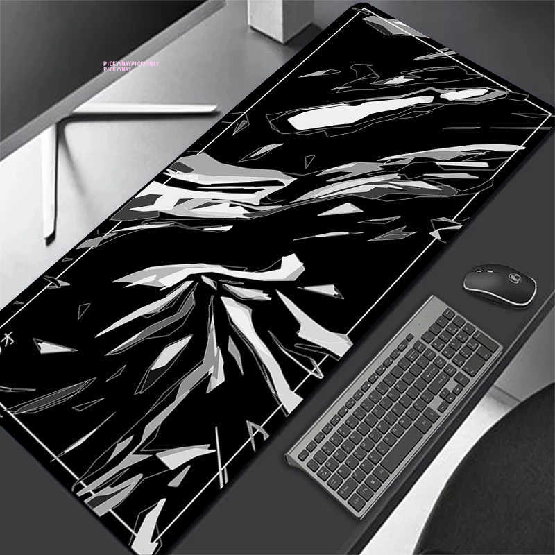 Mouse Pads Wrist Rests Mouse Pad Black And White Large Company Mousepad Keyboard Mat XXXL Mouse Mats 31.4x11.8in Rubber Desk Pad Pffoce Design Desk Ru
