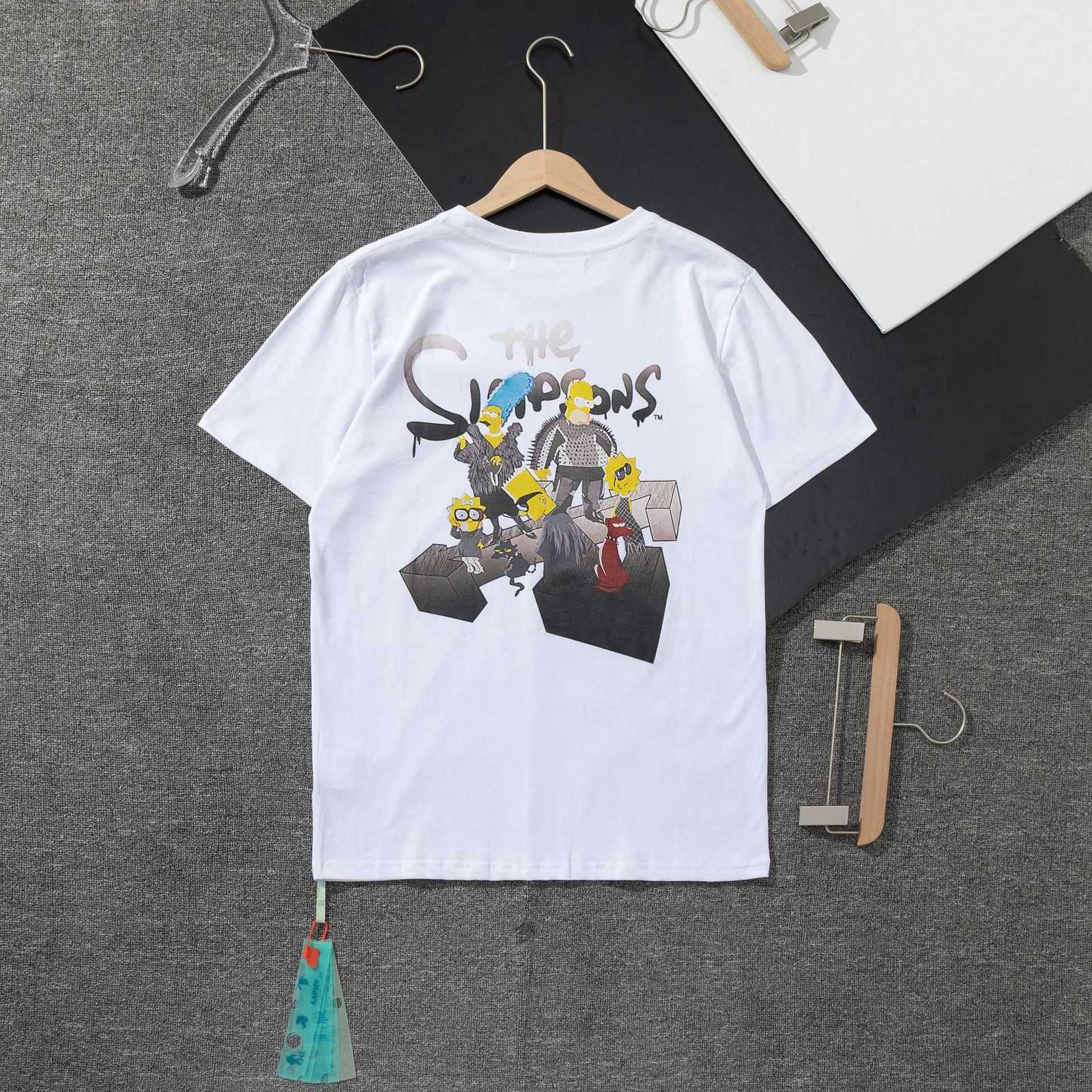 and Jacket Brand Ow Off Co Branded Simpson Series Cartoon Round Neck Sleeve Loose Large Couple T-shirt, White
and Jacket Brand Ow Off Co Branded Simpson Series Cartoon Round Neck Sleeve Loose Large Couple T-shirt, White