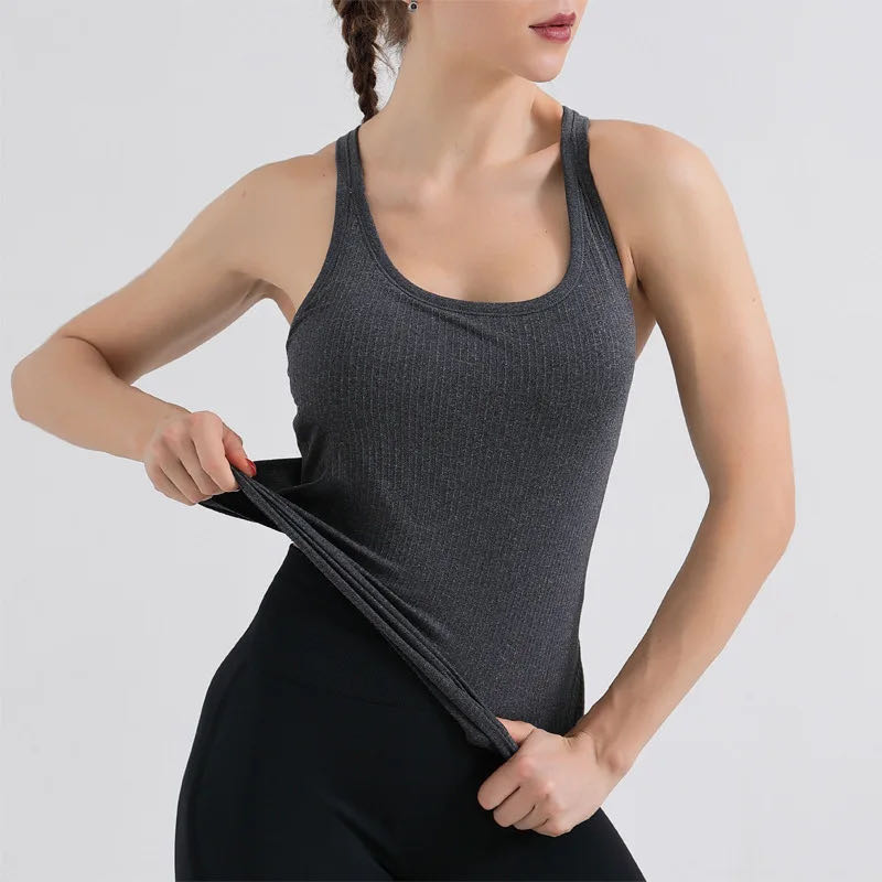 Gym Yoga Bra Backless Crop Top Women Crew Neck With Gym Off Shoulder Sexy Tank Tops Fitness Cami Casual Summer