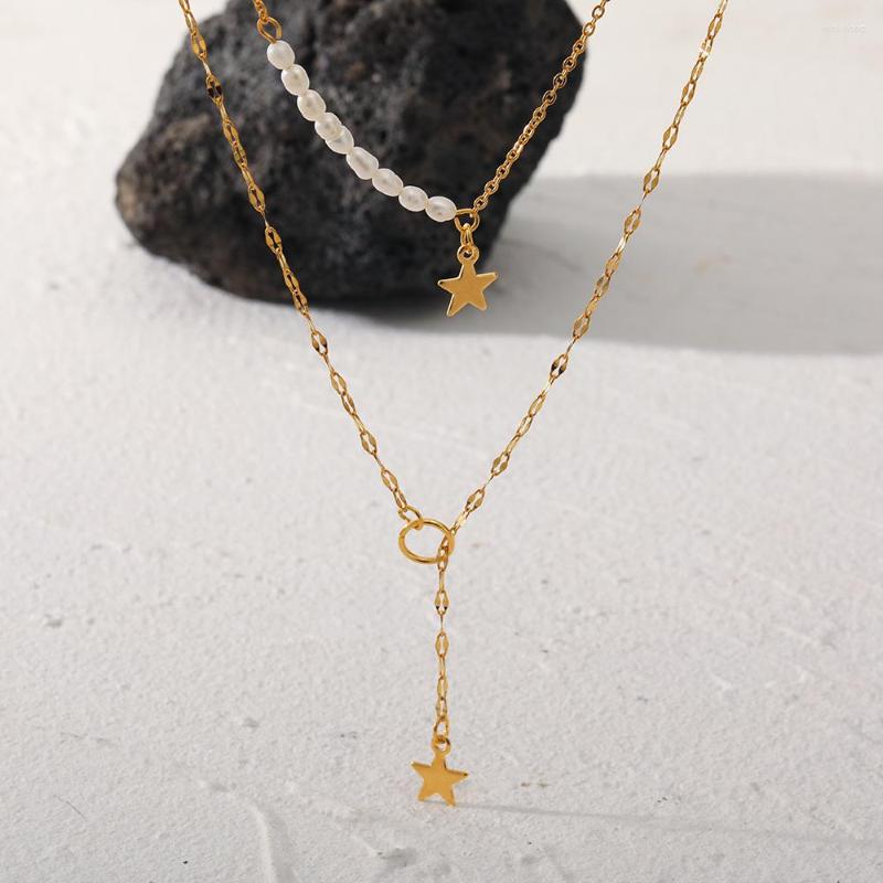 Pendant Necklaces Waterproof And Anti-fading Stainless Steel Freshwater Pearl Star Necklace 18K Real Gold Plated Personalized Girl Jewelry
Pendant Necklaces Waterproof And Anti-fading Stainless Steel Freshwater Pearl Star Necklace 18K Real Gold Plated Personalized Girl Jewelry