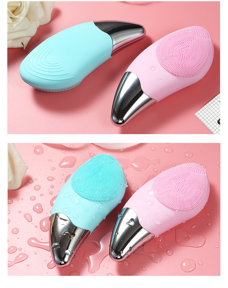 Cleaning Tools USB Charge Electric Facial Brush Silicone Sonic Face Cleaner Deep Pore Skin Massager Facial Cleansing mini brush