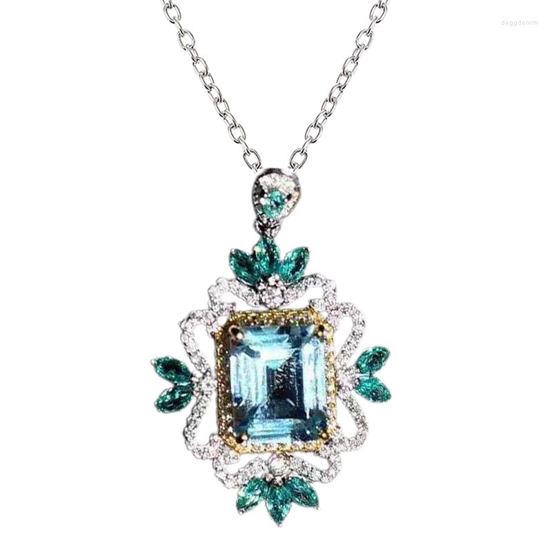 Pendant Necklaces Elegant Square Blue Sapphire Rhine Topaz For Women 925 Sterling Silver Color Charms Necklace Fine Jewelry Wedding Gifts
Pendant Necklaces Elegant Square Blue Sapphire Rhine Topaz For Women 925 Sterling Silver Color Charms Necklace Fine Jewelry Wedding Gifts