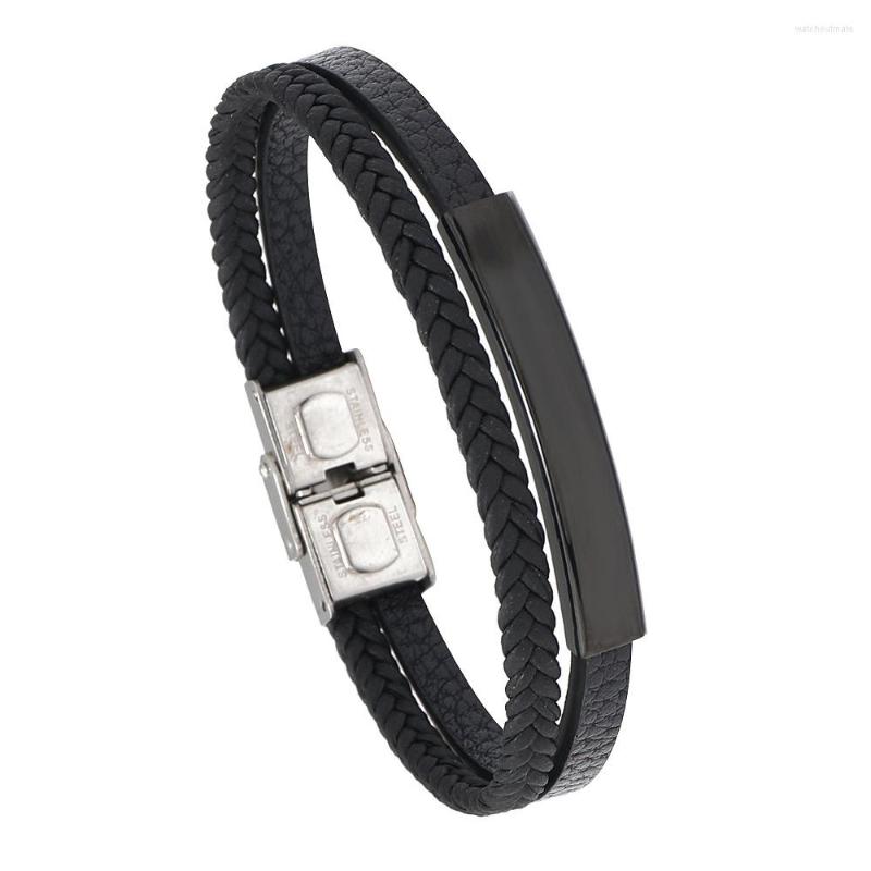 Charm Bracelets Simple Braided Leather Mens Bracelet Stainless Steel Buckle Armband Braclet For Male Double Layer Jewelry Homme
Charm Bracelets Simple Braided Leather Mens Bracelet Stainless Steel Buckle Armband Braclet For Male Double Layer Jewelry Homme