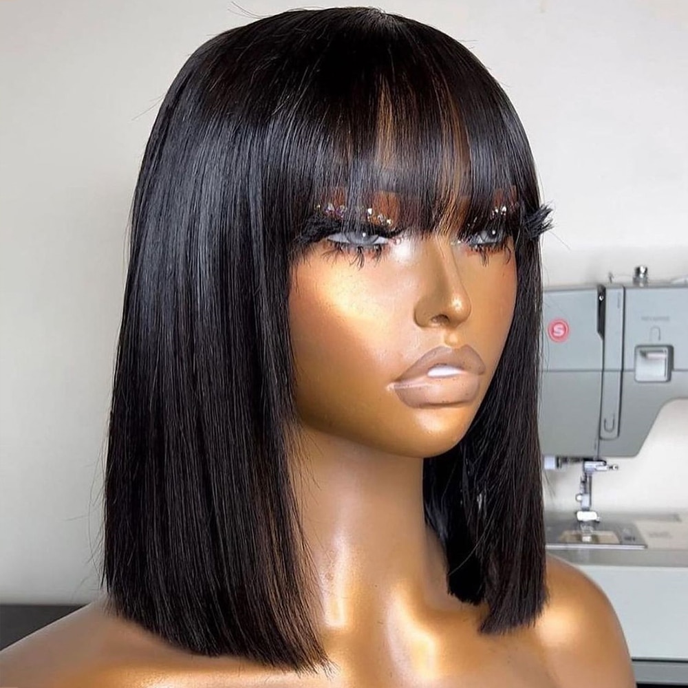 Brazilian Human Hair Wig with Bangs Remy Straight Hair Bob Wigs Full Machine Made Wig for Women Inches No Lace, Others color
Brazilian Human Hair Wig with Bangs Remy Straight Hair Bob Wigs Full Machine Made Wig for Women Inches No Lace, Others color