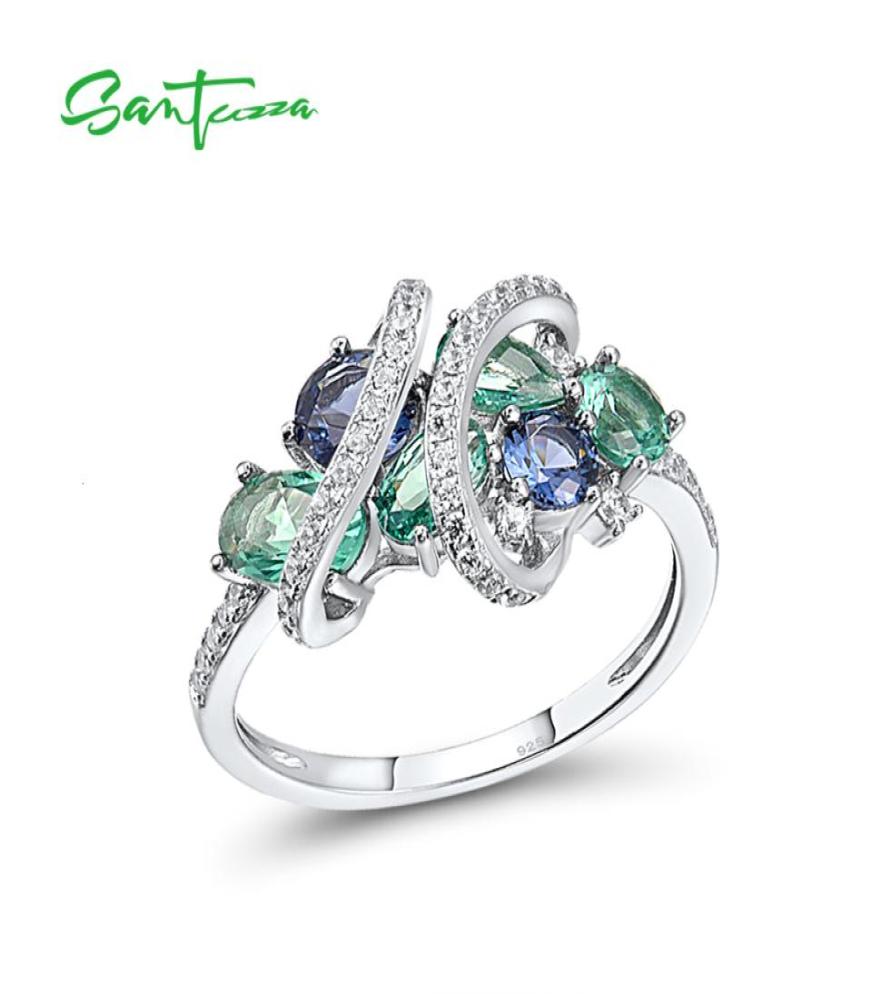 Solitaire Ring SANTUZZA 925 Sterling Silver Rings For Women Green Blue Spinel White CZ Gemstone Original anillos Wedding Gifts Fin4913137
Solitaire Ring SANTUZZA 925 Sterling Silver Rings For Women Green Blue Spinel White CZ Gemstone Original anillos Wedding Gifts Fin4913137
