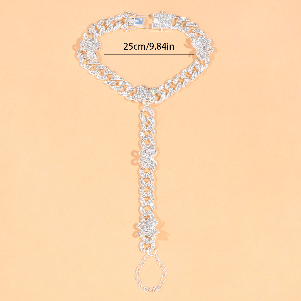 Anklets Cuban Butterfly High Heel for Women Quality Bracelet Crystal Hip Hop Foot Toe Ring Beach Jewelry Sandal Gifts 230216