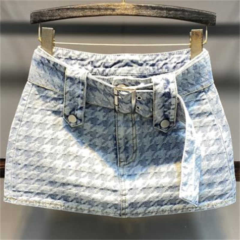 2023 Summer New Houndstooth Retro Denim Women' Sexy Mini Short A-line skirt, Sky blue
2023 Summer New Houndstooth Retro Denim Women' Sexy Mini Short A-line skirt, Sky blue