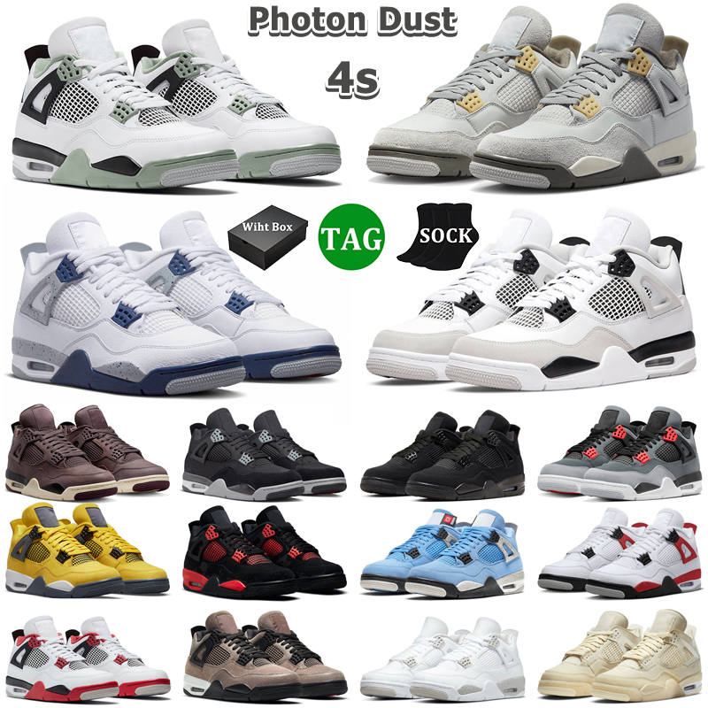 With Box Jumpmans 4 Basketball Shoes Men Women 4s Photon Dust Military Black Cat Seafoam University Blue Fire Red Thunder Canvas Mens Trainers Outdoor Sneakers
With Box Jumpmans 4 Basketball Shoes Men Women 4s Photon Dust Military Black Cat Seafoam University Blue Fire Red Thunder Canvas Mens Trainers Outdoor Sneakers