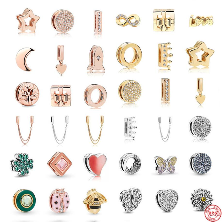 925 Sterling Silver Dangle Charm Reflections Clip heart waterdrop leaf white Beads Bead Fit Pandora Charms Bracelet DIY Jewelry Accesso310C
925 Sterling Silver Dangle Charm Reflections Clip heart waterdrop leaf white Beads Bead Fit Pandora Charms Bracelet DIY Jewelry Accesso310C
