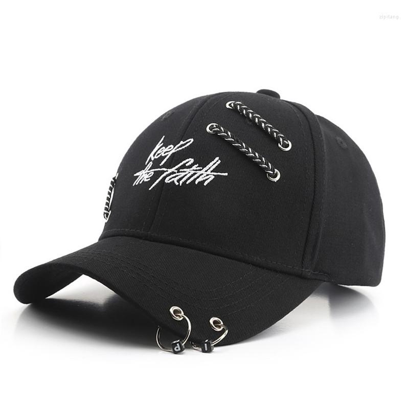 Ball Caps Outdoor Men Women Punk Hip Hop Baseball Cap Korea Stylish Dad Hat Chain Ring Snapback Hats Sport