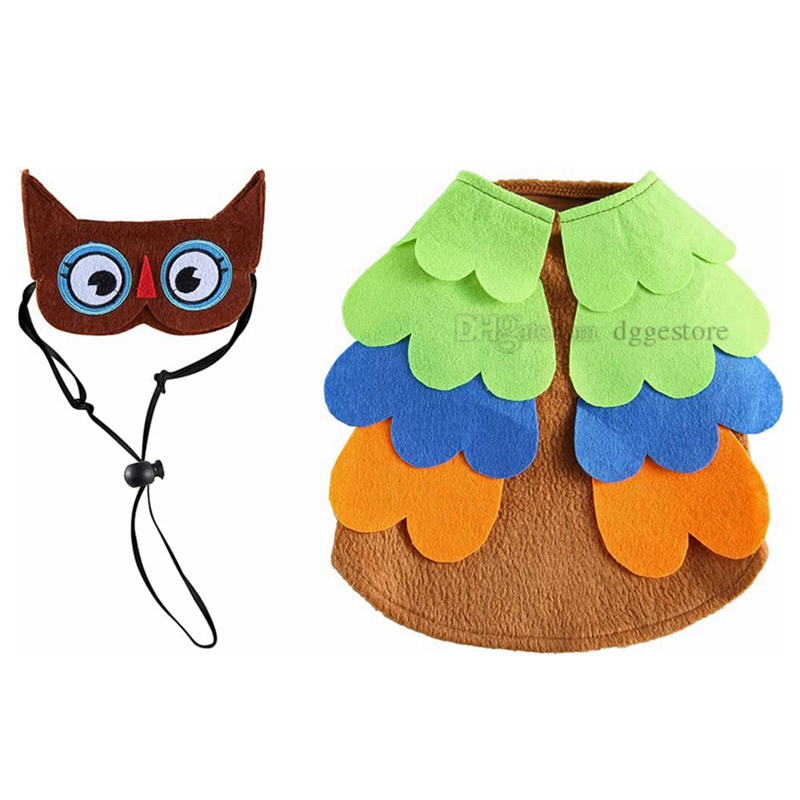 Halloween Carnival Apparel Cute Owl Costume Prince Costumes with Crown Hat Queen Dresses for Dog Cat Kitten Decoration Cosplay Party A528