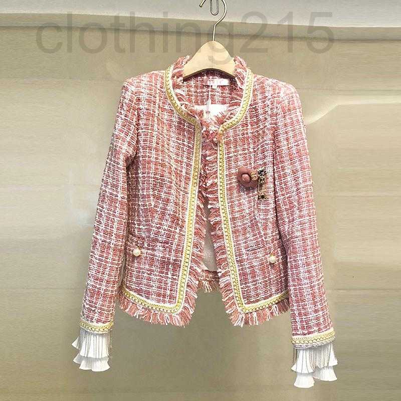 Women' Jackets Designer High Quality Pink Plaid Women Tweed Overcoat 2022 Spring Tassel Beading Long Sleeve Jacket Coat Fashion Runway Coats 4ZZJ, Black
Women' Jackets Designer High Quality Pink Plaid Women Tweed Overcoat 2022 Spring Tassel Beading Long Sleeve Jacket Coat Fashion Runway Coats 4ZZJ, Black