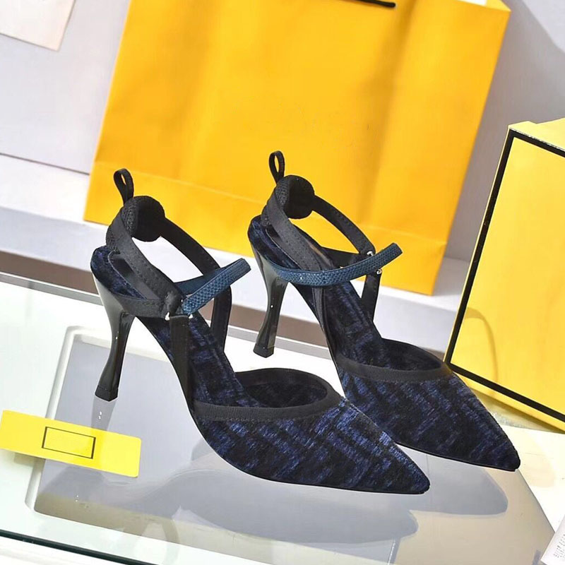 Summer women's high heels designer gorgeous sandals metal button party sexy women's office shoes