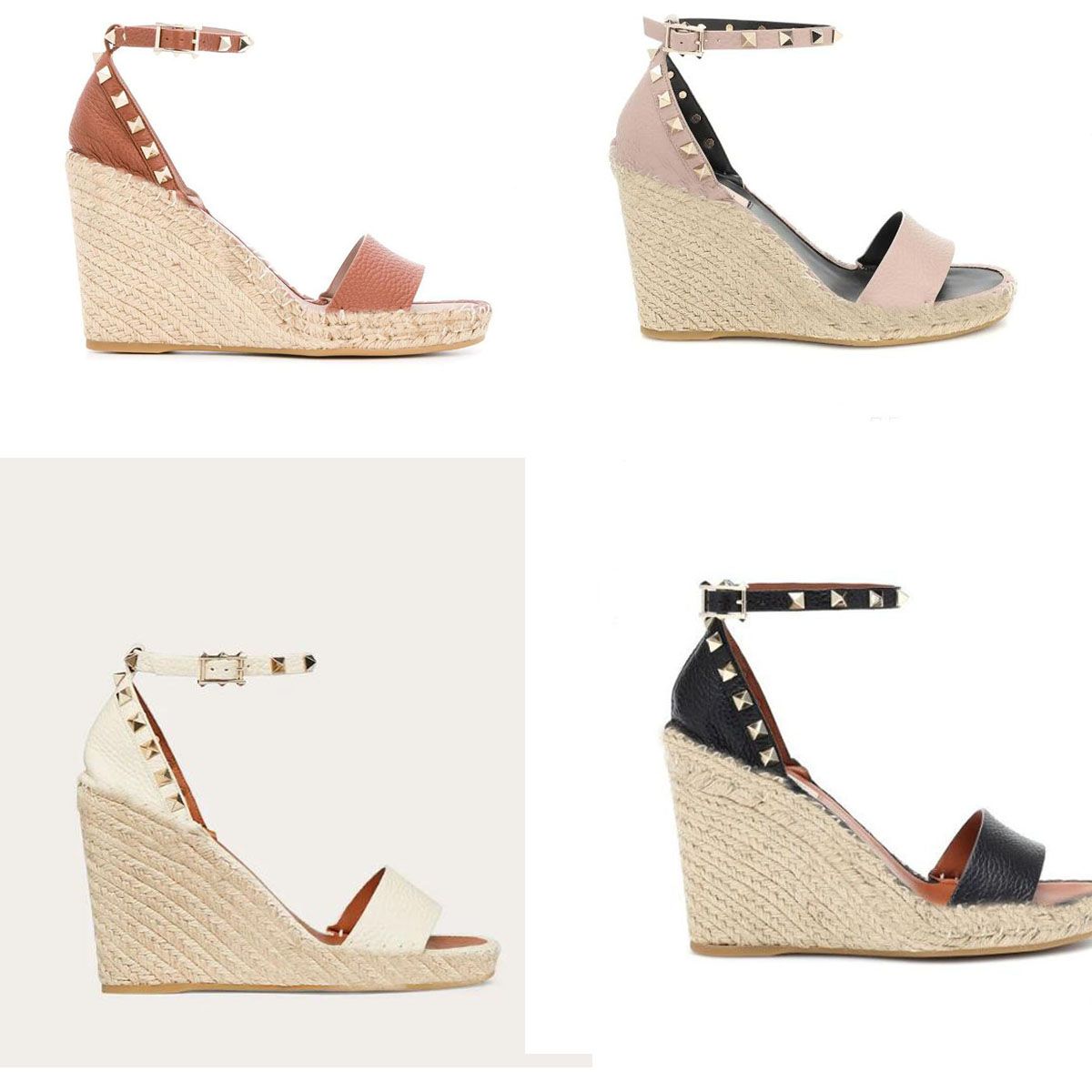 Women wedge sandal high heels shoes metallic calfskin leather with studded 105mm wedges ankle strap luxury brand designer
Women wedge sandal high heels shoes metallic calfskin leather with studded 105mm wedges ankle strap luxury brand designer