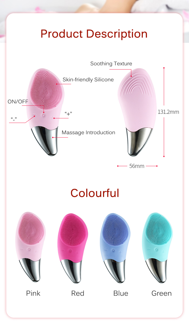 Cleaning Tools USB Charge Electric Facial Brush Silicone Sonic Face Cleaner Deep Pore Skin Massager Facial Cleansing mini brush