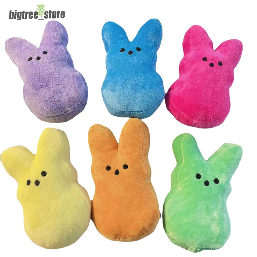 15CM 6Inch Peeps Stuffed Easter Bunny Party Supply Velvet Plush Cute Rabbits Kids Toddler Baby Animal Doll Toy Cuddle Toys Boys Girls Birthday Christm