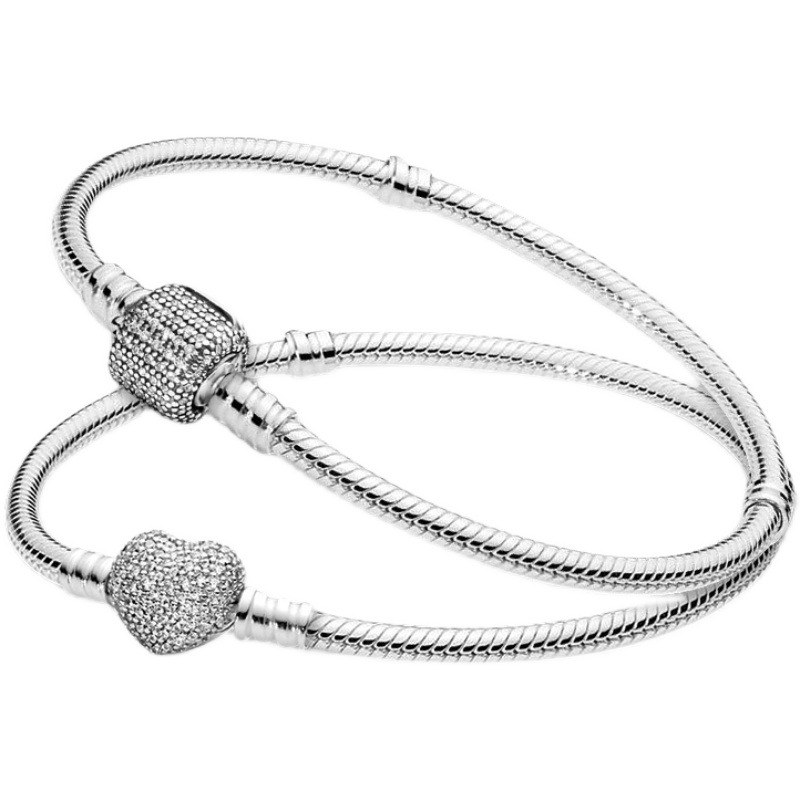 2025 Real 925 Sterling Silver High Quality Original 925 Sterling Silver Plated Snake Chain DIY Charm Bracelet for Women Gift Sier Color Jewelry Dropsh