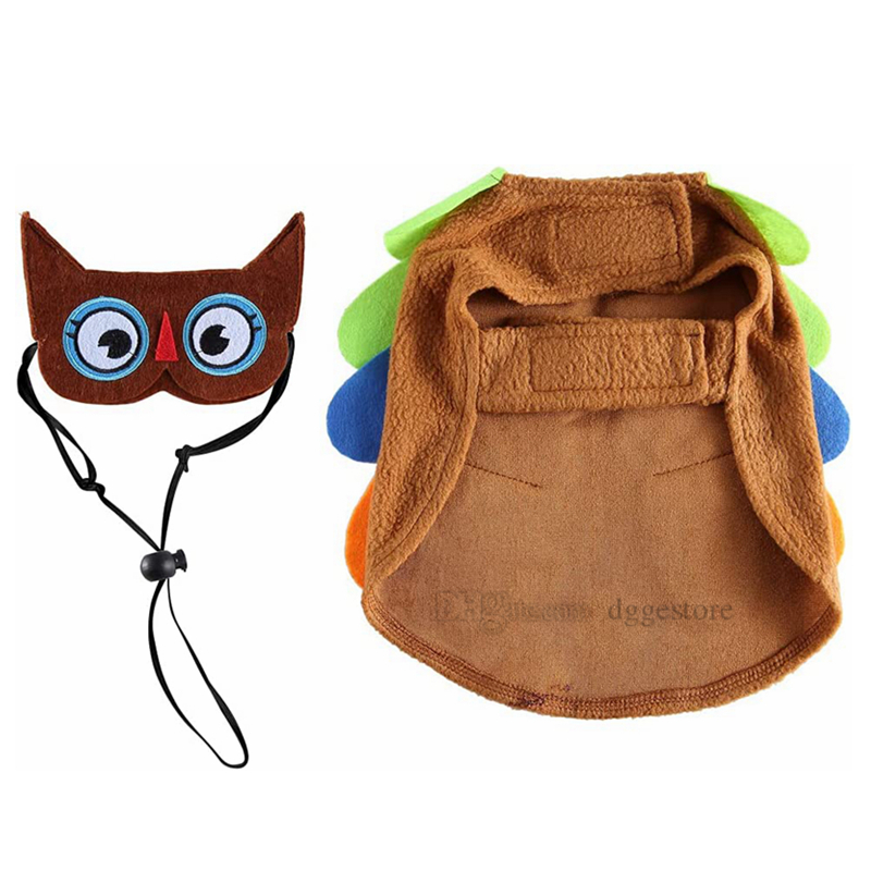 Halloween Carnival Apparel Cute Owl Costume Prince Costumes with Crown Hat Queen Dresses for Dog Cat Kitten Decoration Cosplay Party A528