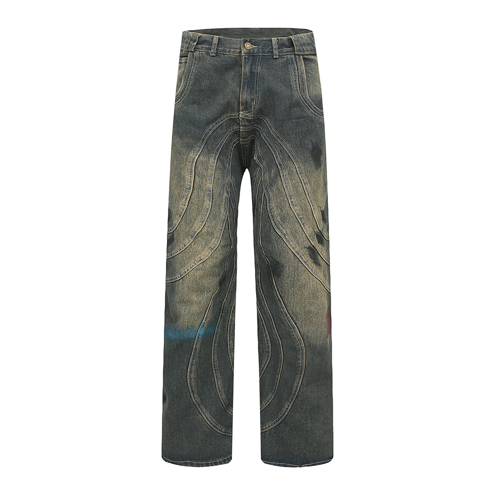 Vintage Painted Striped Straight Flare Pants Men's Streetwear Casual Jeans Oversized Denim Trousers
Vintage Painted Striped Straight Flare Pants Men's Streetwear Casual Jeans Oversized Denim Trousers