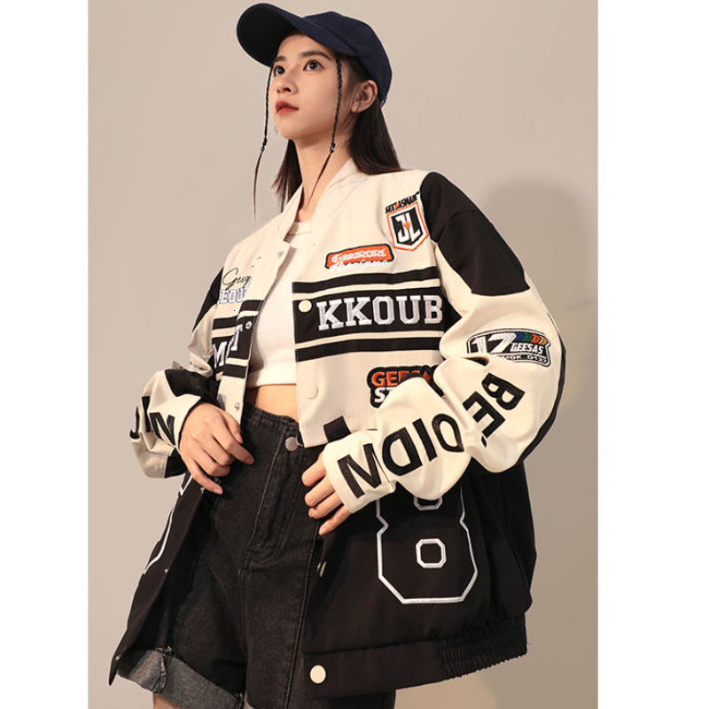 Women's Jackets American Retro Detachable Flying Baseball Y2K Street Hip Hop Trend Wild Couple Casual Loose Top 230216