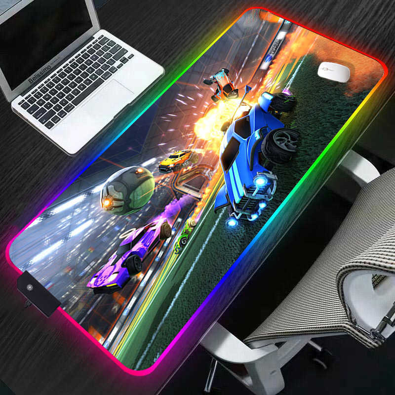 Mouse Pads Wrist Rests RGB Rocket League Mouse Pad Gamer Computer Large 900x400 XXL For Desk mat Keyboard E-sports gaming accessories mousepad 30x60 T