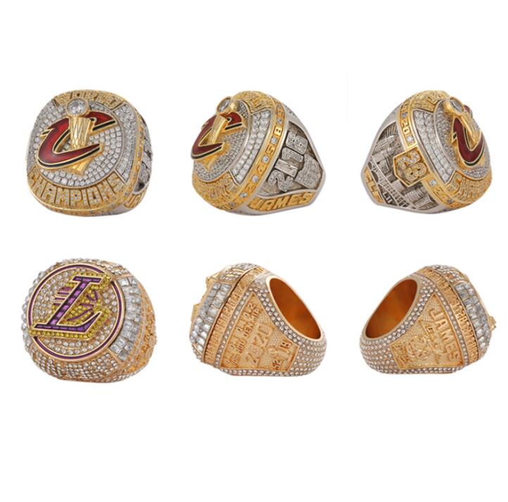 4pcs JAMES Basketball Team champions Championship Ring Set With Wooden Box Souvenir Men Women Boy Fan Brithday Gift 2022 2023 Hip hop Jewelry Sport Pu