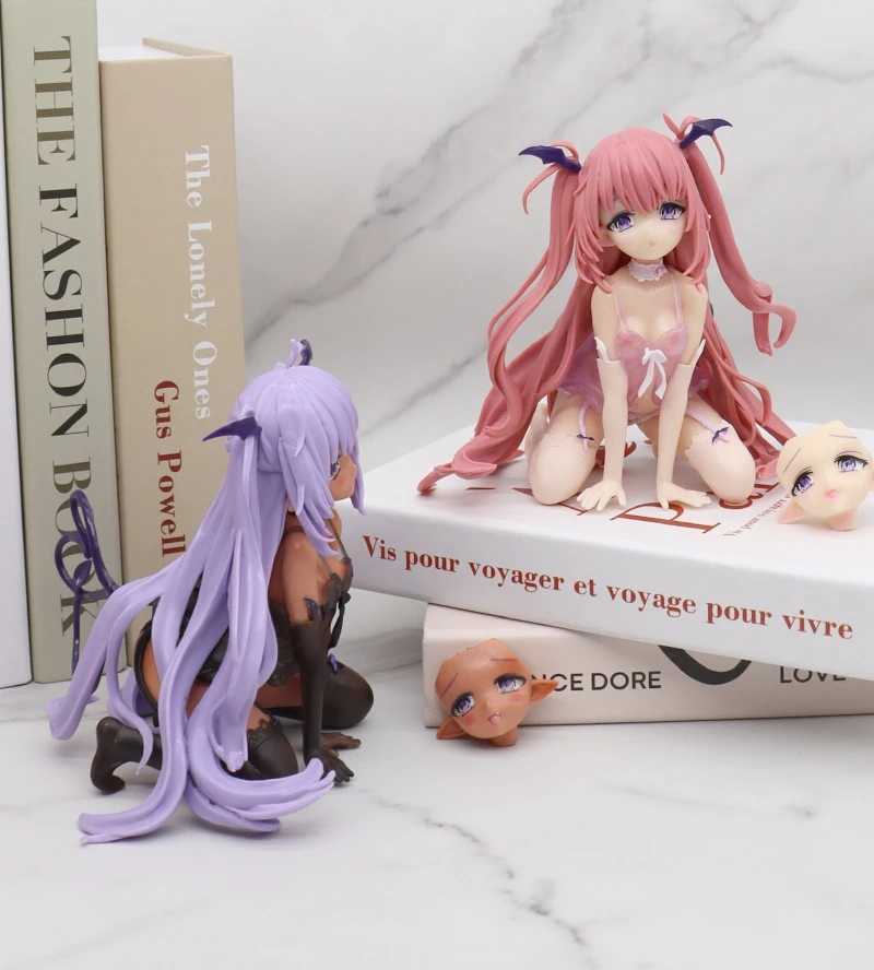 Anime Manga 13CM Anime Action Figure Two-dimensional girl Sexy Swimsuit LuLu Seated Face Swap Model PVC Collection Toys Static Doll With BoxJ230215