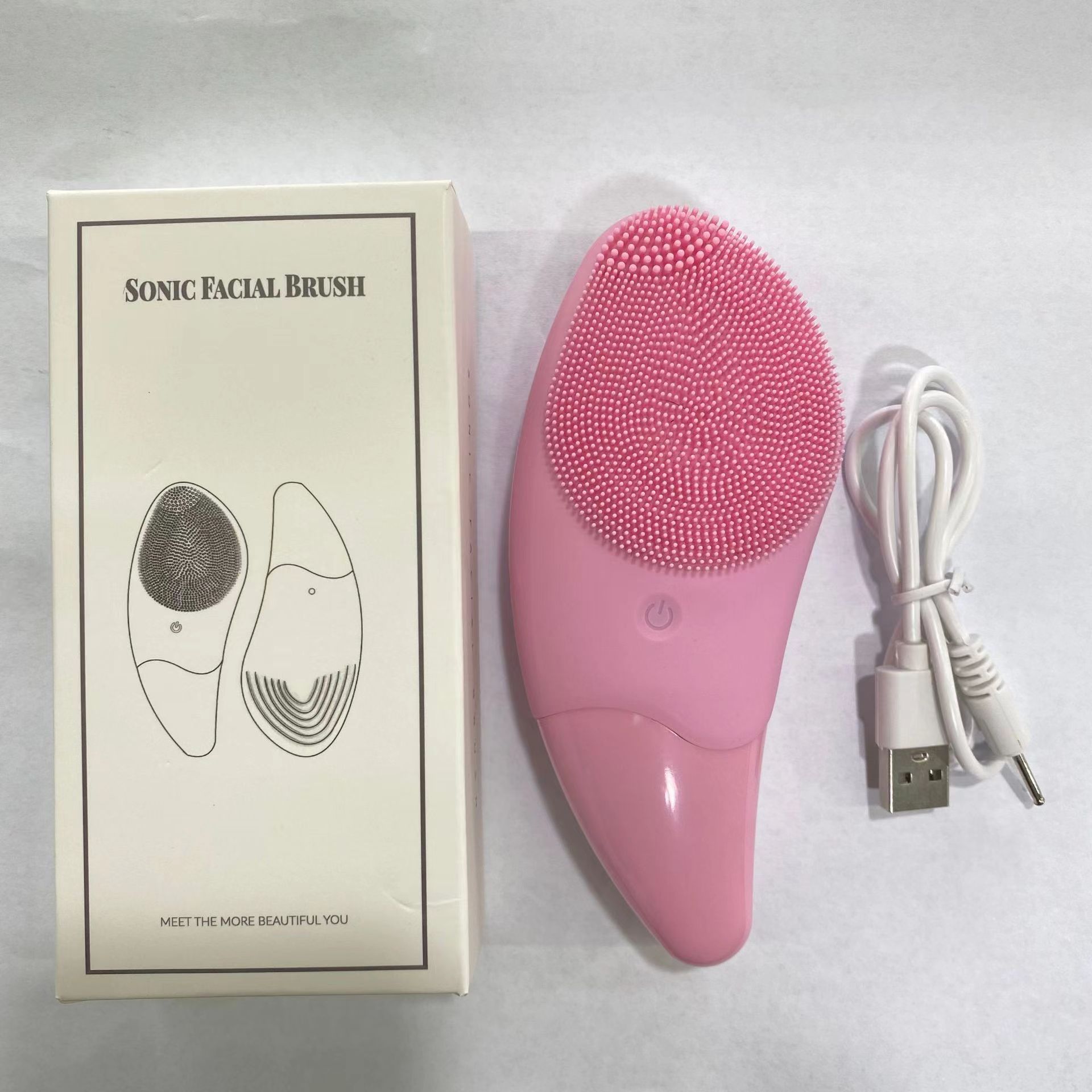 Cleaning Tools USB Charge Electric Facial Brush Silicone Sonic Face Cleaner Deep Pore Skin Massager Facial Cleansing mini brush