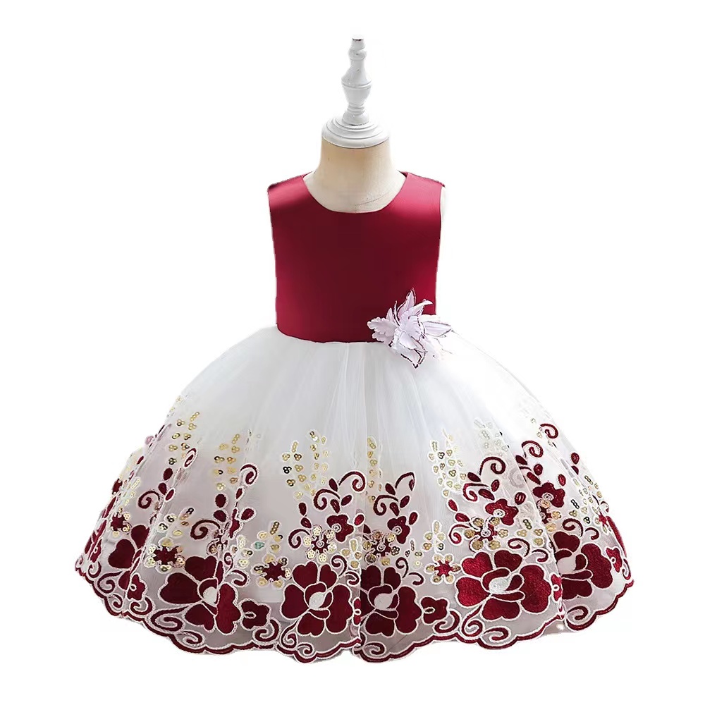 Flower Girl Dresses For Weddings Cute Lovely Girl's Pageant Dresses Sequins Crystal Ruffles A Line Tulle baby birthday gowns modern holy communio
