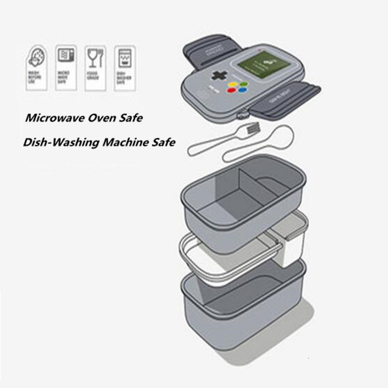 Lunch Boxes Creative Game Console Japanese Bento Funny For Kids To School Plastic Food Storage Container With Compartments 230216