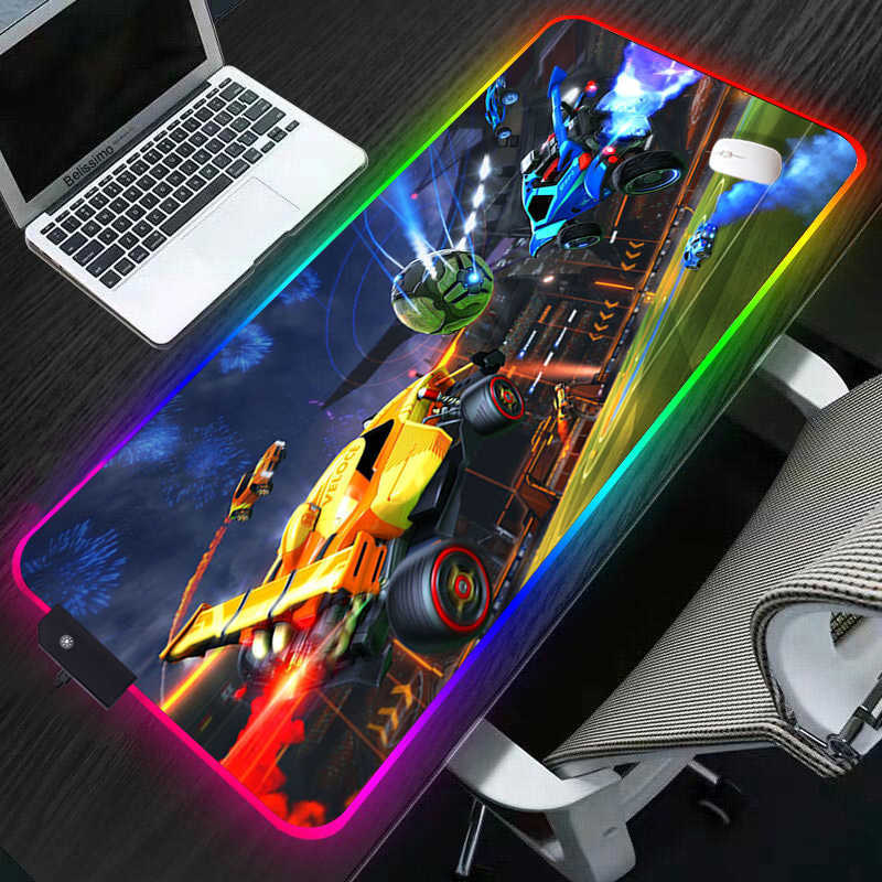 Mouse Pads Wrist Rests RGB Rocket League Mouse Pad Gamer Computer Large 900x400 XXL For Desk mat Keyboard E-sports gaming accessories mousepad 30x60 T