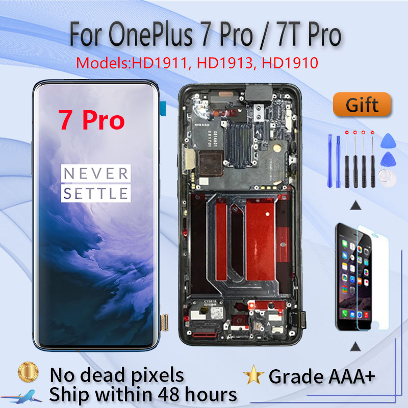 AMOLED LCD Display For OnePlus 7 Pro 8 Pro 7T Pro 7 8 Original Screen Replacement with Frame gift repair tools and tempered film
AMOLED LCD Display For OnePlus 7 Pro 8 Pro 7T Pro 7 8 Original Screen Replacement with Frame gift repair tools and tempered film