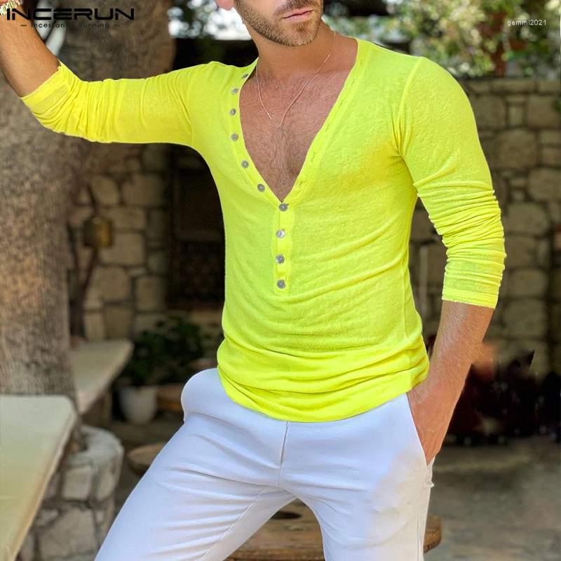 Men' T Shirts Casual Simple Style Tops INCERUN Men Sknitting Elastic Well Fitting Camiseta Male Solid Color Long Sleeve V-neck T-shirts, Black
Men' T Shirts Casual Simple Style Tops INCERUN Men Sknitting Elastic Well Fitting Camiseta Male Solid Color Long Sleeve V-neck T-shirts, Black